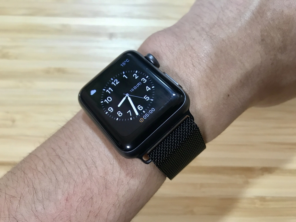 未使用品】Apple Watch 純正 スペースブラック ミラネーゼループ-
